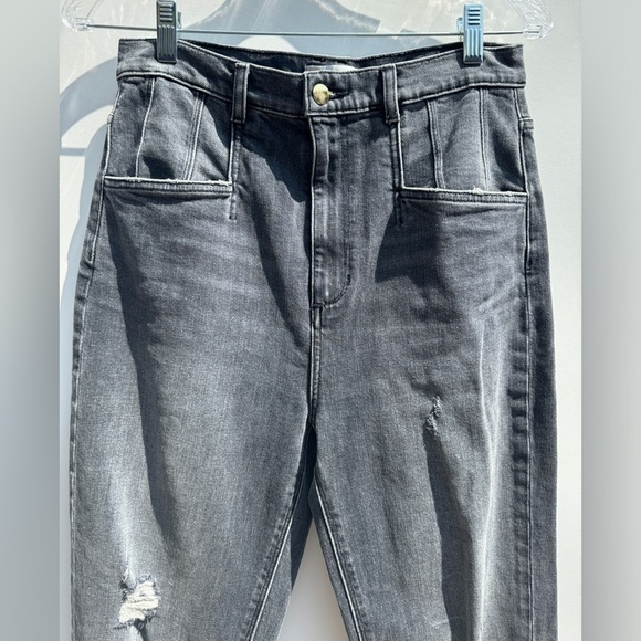 Favorite Daughter JORDIE SUPER HIGH RISE STRAIGHT New York Gray Black Jeans 28 - Picture 6 of 15